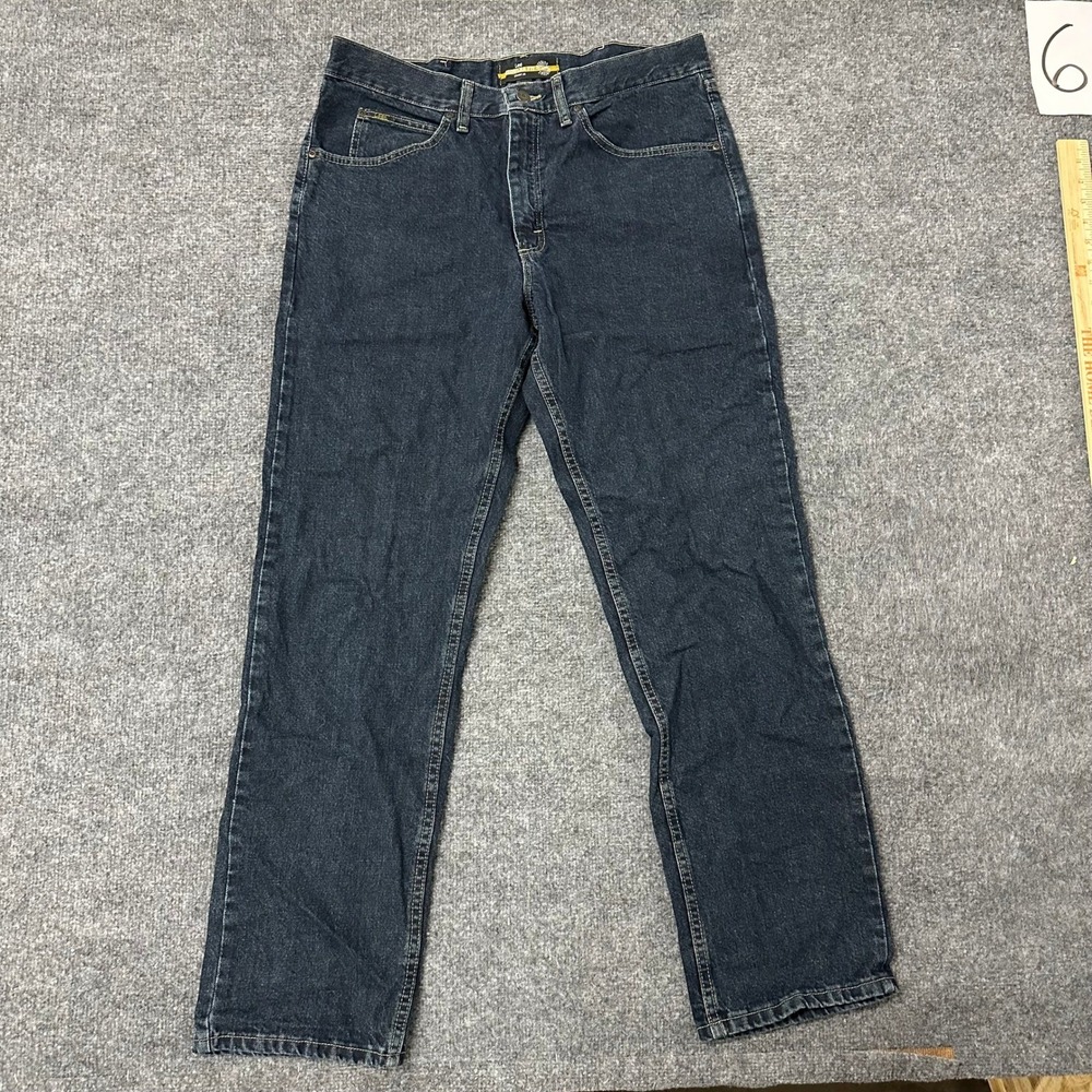 Lee Jeans Mens Size 36x32 Dark Wash Regular Fit Straight Leg Cotton Denim Casual